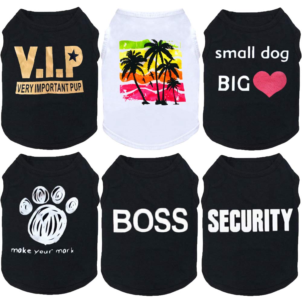 DERUILA camisetas para perros pequeños, estampados divertidos para paseos diarios