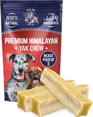 Beast de Devil Dog Pet Co: masticable de yak para perros grandes, masticación prolongada.