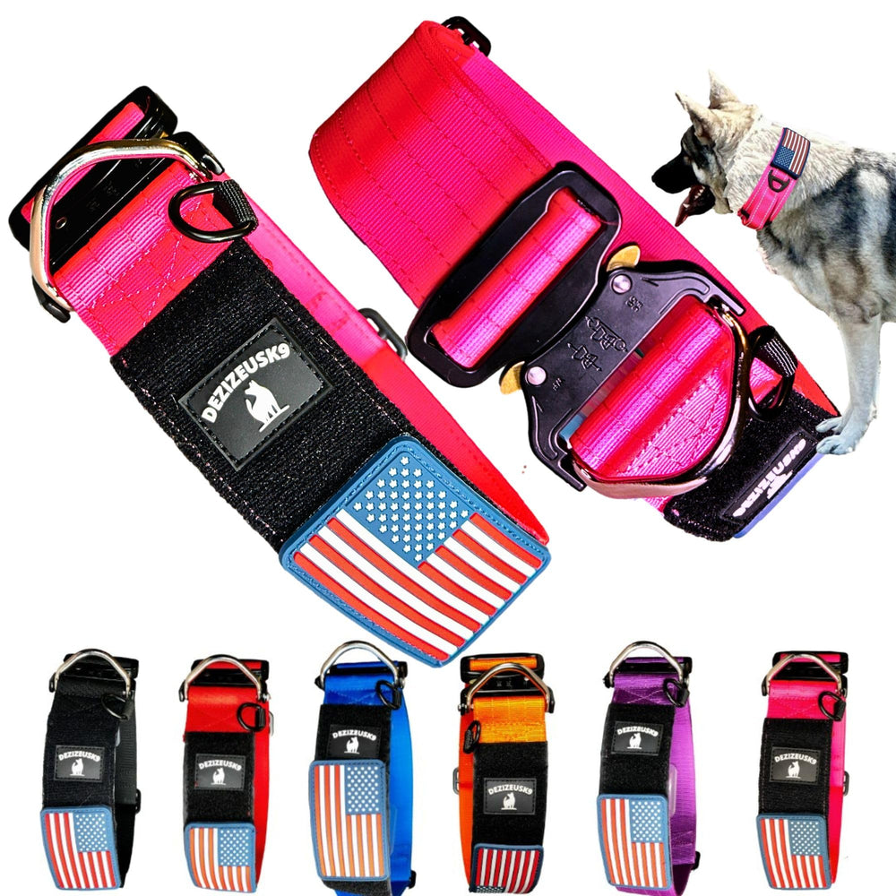 DEZIZEUSK9 collar táctico de 2 pulgadas con hebilla metálica, ideal para uso diario.