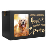 Urna DGDCDV para perros con marco de foto, ideal para conservar recuerdos.