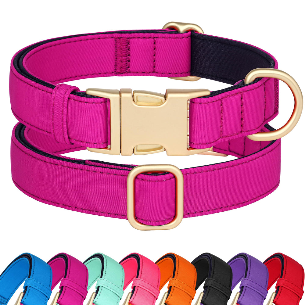Collar Didog acolchado suave para perros medianos en rosa púrpura, cómodo para paseos diarios.