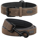 Didog collar de cuero acolchado para paseos cómodos