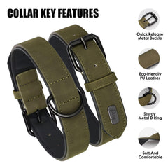 Didog collar con anilla en D para correa, fácil de sujetar.