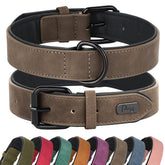 Didog collar de cuero acolchado marrón para paseos diarios y cómodos.
