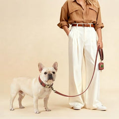 Didog collar clásico marrón, ideal para salidas diarias y eventos.