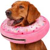 Didopet collar donut inflable para perro, vista frontal, cómodo durante la recuperación.
