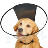 Cono transparente Didopet para perro grande, facilita visión y uso diario durante la recuperación.