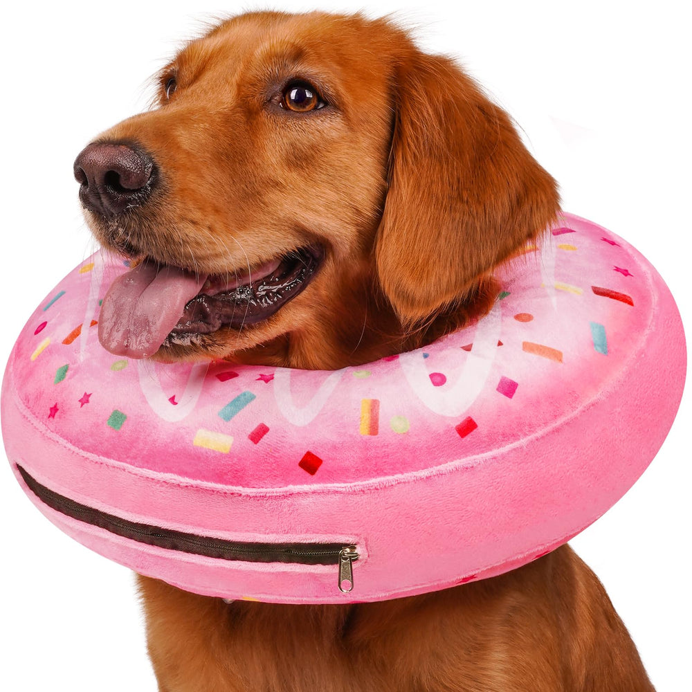 Didopet cono inflable para perro con diseño donut, cómodo para la recuperación.