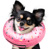 Didopet collar inflable donut rosa en perro pequeño para mayor comodidad
