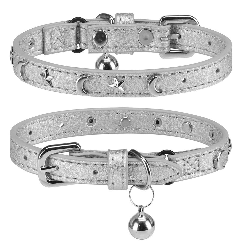 Collar de cuero DILLYBUD para gato con campana para localizarlo