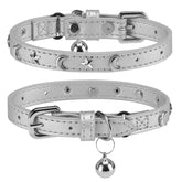 Collar de cuero DILLYBUD para gato con campana para localizarlo