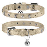 Collar DILLYBUD de cuero con campana para localizar al gato con facilidad.