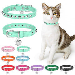 Collar de cuero DILLYBUD para gato con calavera, estilo y comodidad para uso diario.