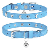 Collar DILLYBUD de cuero con campana para gato, facilita localización.
