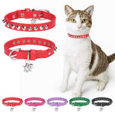 Collar DILLYBUD de cuero para gato con campana, facilita localizarlo en casa y al aire libre