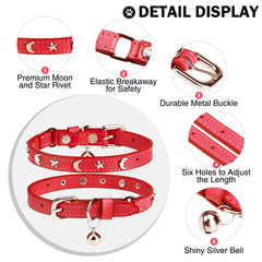 Collar DILLYBUD con tachuelas estrella y luna para estilo único.