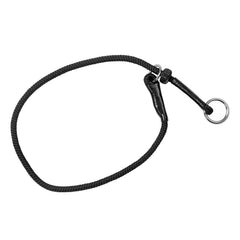 Dingo Gear collar ahorque de cuerda negro con limitador móvil, ideal para entrenamiento controlado