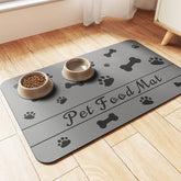 DK177 alfombrilla para alimento de mascotas, fondo de goma impermeable protege el suelo.