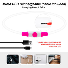 Collar LED recargable USB Dlitk, preparado para salidas nocturnas