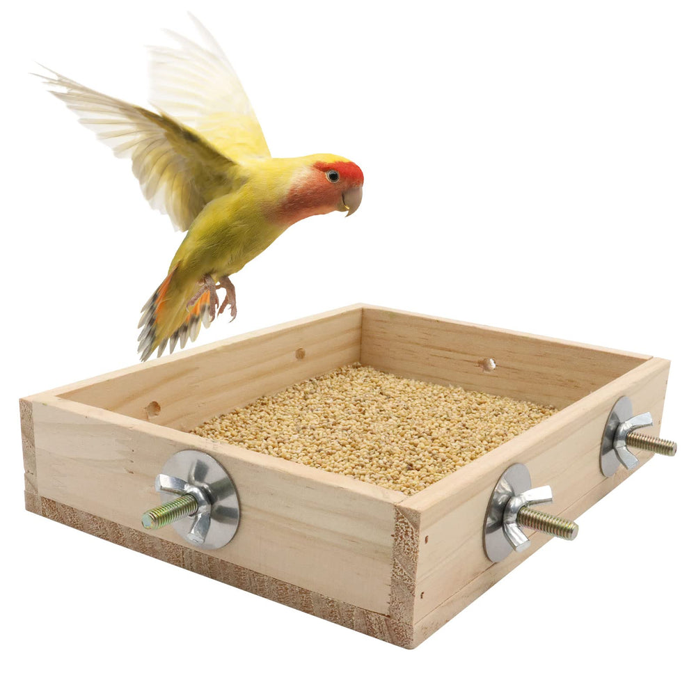 Dnoifne plataforma de alimentación para pajaro colgante, ideal para comer y jugar.