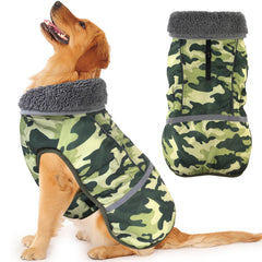 Dogcheer capa invierno para perros camuflaje verde, protección ante lluvia ligera.