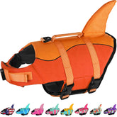 Dogcheer chaleco salvavidas para perros con aleta de tiburón, ideal para nadar.