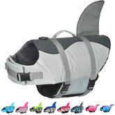 Dogcheer chaleco salvavidas para perro con aleta tiburón, seguridad y estilo en el agua.