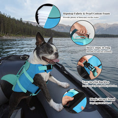 Alta visibilidad de la chaqueta Dogcheer para localizar al perro en el agua.