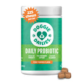 Doggie Dailies Probióticos para perros, bote de 225 masticables, favorece la digestión