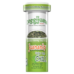Botella de relleno Juananip de Doggijuana para perros, ideal para sesiones tranquilas.