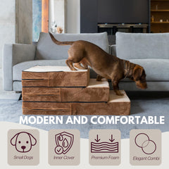 DOGGO Selection escalones ajustables, cubiertas suaves en color marrón, ideal para comodidad diaria.