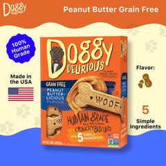 Doggy Delirious snack sin granos de mantequilla de cacahuete, opción para dietas sensibles.