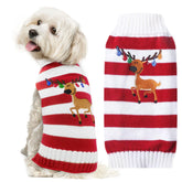 DOGGYZSTYLE sudadera navidad para perro con patrón ciervo y rayas rojas, ideal regalo.