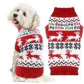 DOGGYZSTYLE suéter navideño para perro con ciervo rojo, vista frontal