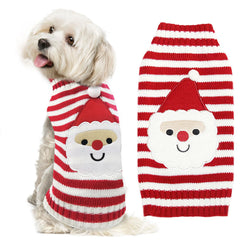 DOGGYZSTYLE suéter navideño para perro con rayas y Santa, ideal para fiestas.