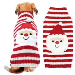 DOGGYZSTYLE suéter navideño para perros con diseño Santa y rayas, perfecto para fiestas festivas.