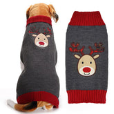 DOGGYZSTYLE suéter navideño gris para perro con reno, ideal para fiestas.