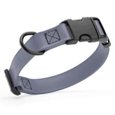 Dogline collar impermeable Biothane con cierre rápido visto de frente para aventuras al aire libre