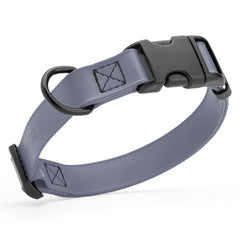 Dogline collar impermeable Biothane con cierre rápido visto de frente para aventuras al aire libre