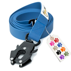 DogNerd correa táctica para perros de 6 pies en azul royal, ideal para paseos controlados.