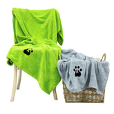 Dogvingpk toalla XL gris, gran cobertura para secar perros grandes tras el baño.