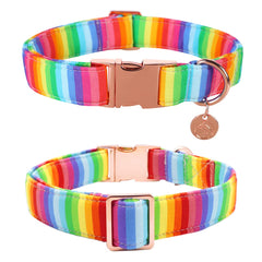 DOGWONG collar arcoíris, ajuste cómodo para perros activos.