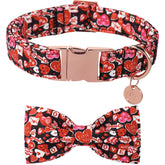 DOGWONG collar con lazo corazón, complemento adorable para pasear y celebrar San Valentín.
