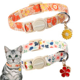 Collar DogWong para gatos, rosa floral con campana, ideal para localizar a tu mascota.