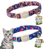 DOGWONG collar para gatos, dos piezas con diseños intercambiables, estilo diario seguro.