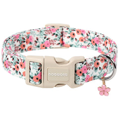 Collar DOGWONG Flower rosa suave para paseos diarios.