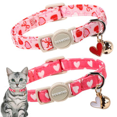DOGWONG collar para gato con corazon azul, ideal para seguridad y estilo diario.