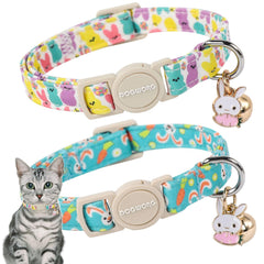 Collar DOGWONG para gato, pack doble con corazones, ideal para variar estilos.