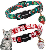 DOGWONG collar gatuno rojo navidad con cierre seguro y ajuste cómodo