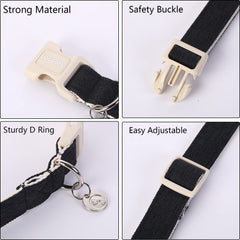 DOGWONG collar de material natural algodón-lino, transpirable para tu perro.